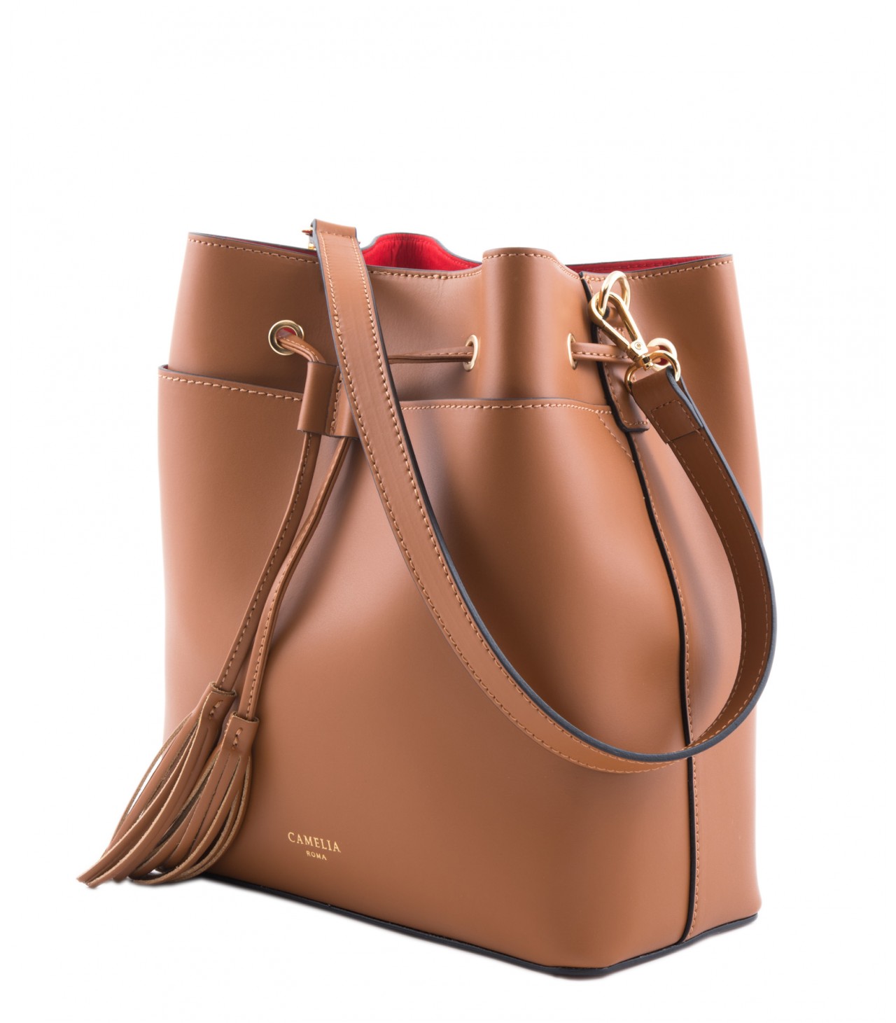 Saffiano Leather bucket bag - Camelia Roma