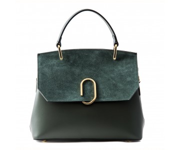 Leather and suede handbag