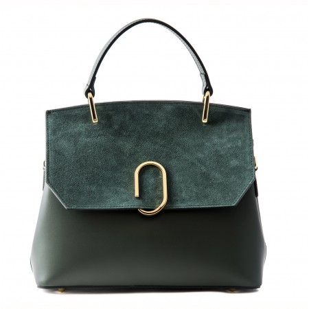 Leather and suede handbag