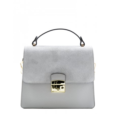 Saffiano Leather and suede handbag