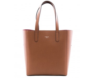 Grained leather tote bag