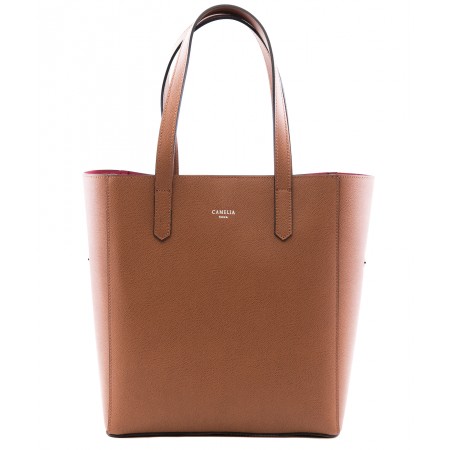 Grained leather tote bag