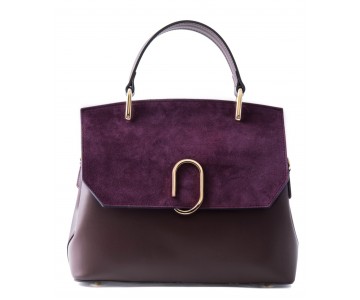 Leather and suede handbag
