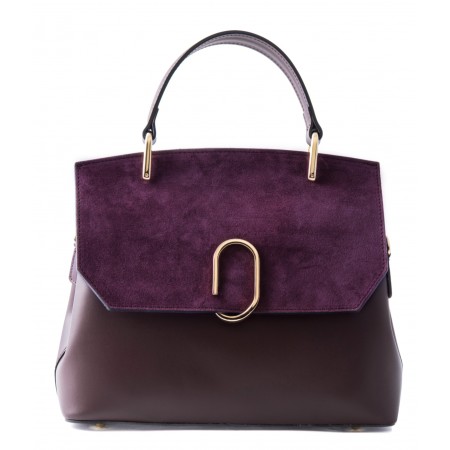 Leather and suede handbag