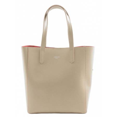 Grained leather tote bag