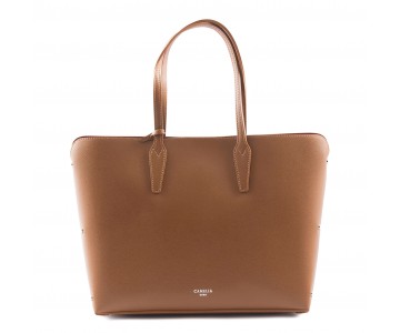 Grained leather tote bag