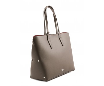 Grained leather tote bag