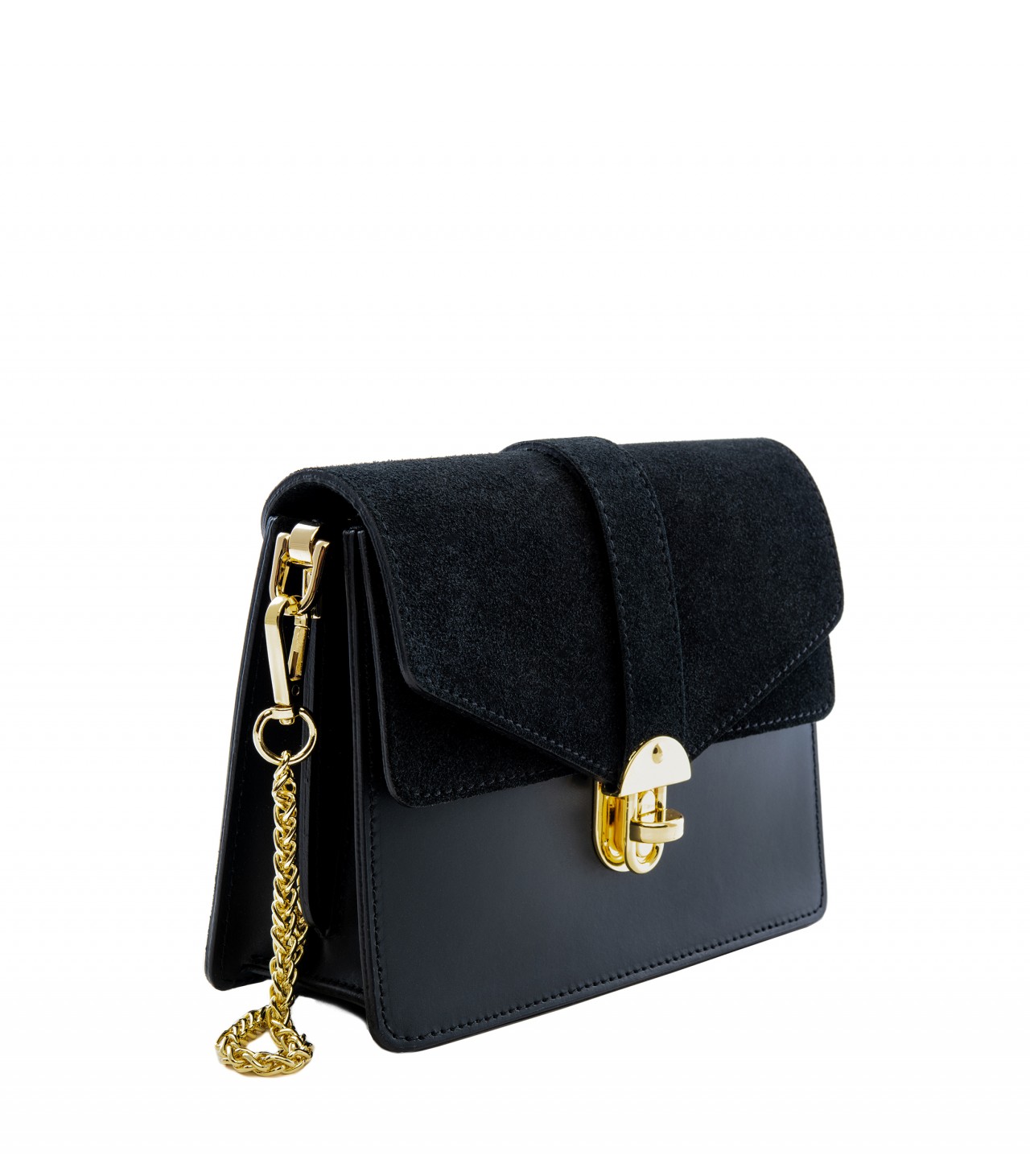 black suede crossbody purse