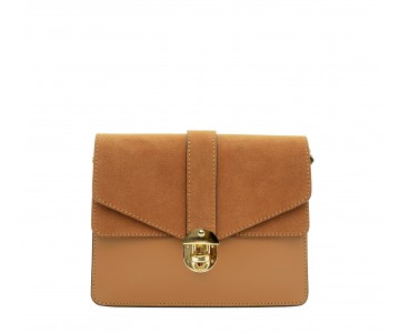 Leather and suede crossbody bag