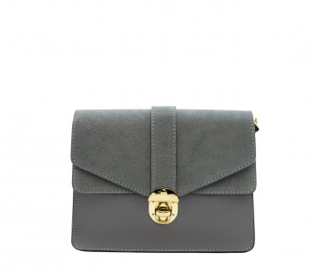 Leather and suede crossbody bag
