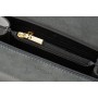 Leather and suede crossbody bag
