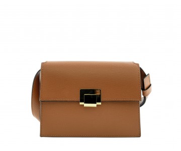 Grained leather shoulder bag