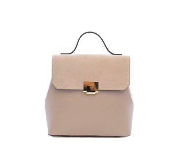 Leather and suede backpack