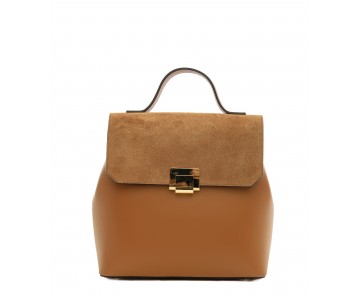 Leather and suede backpack