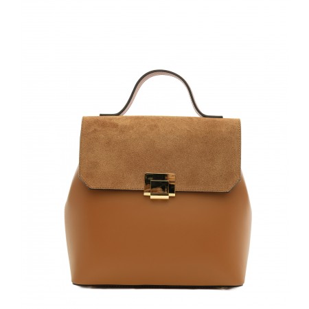 Leather and suede backpack