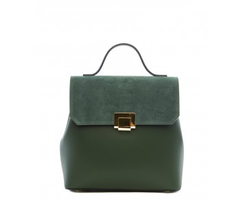 Leather and suede backpack