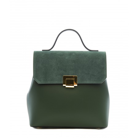 Leather and suede backpack
