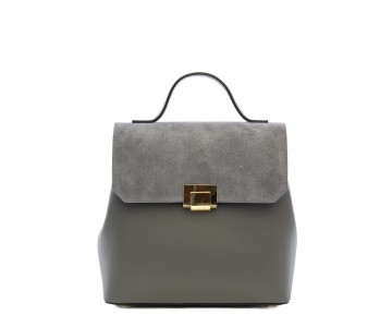 Leather and suede backpack