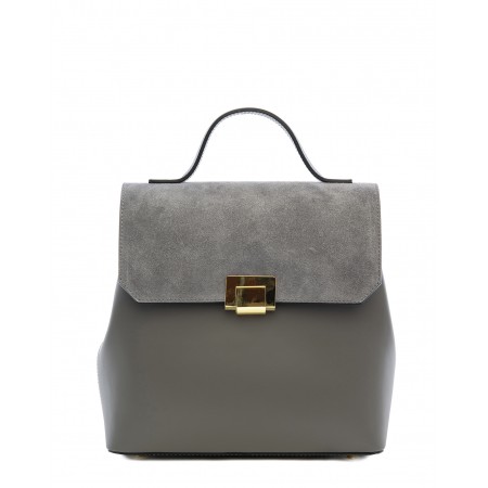 Leather and suede backpack