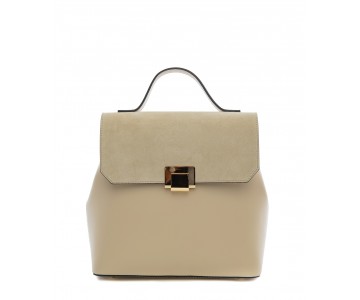 Leather and suede backpack