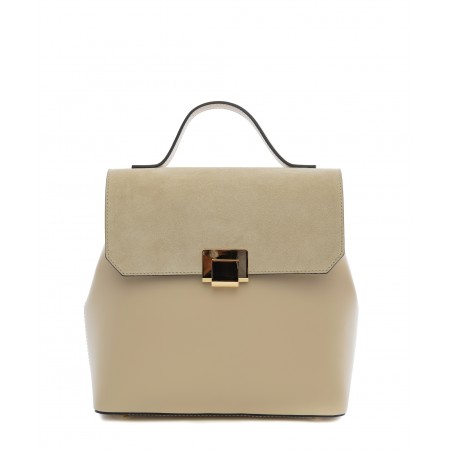 Leather and suede backpack