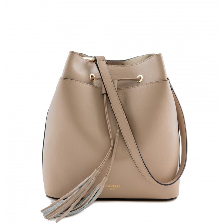 Leather bucket bag