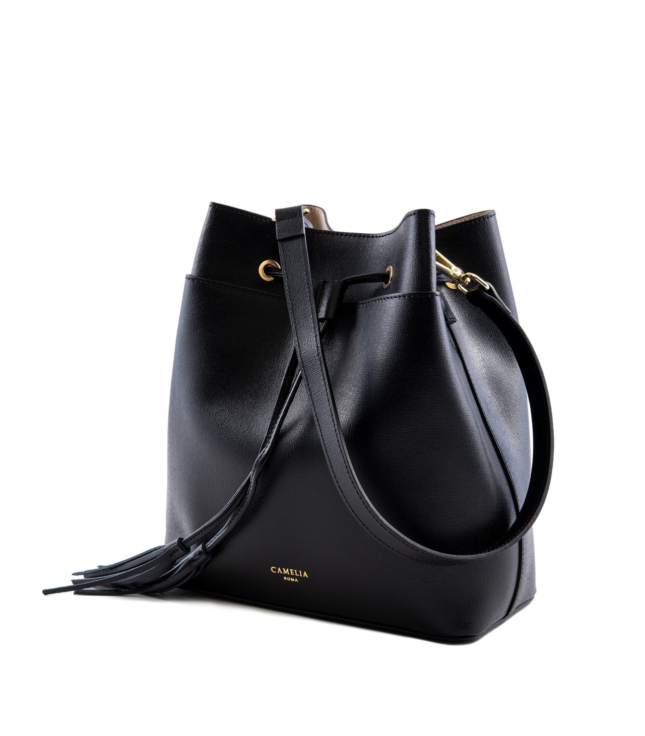 Saffiano Leather bucket bag - Camelia Roma