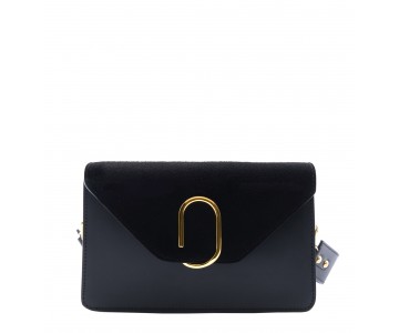 Leather and suede crossbody bag