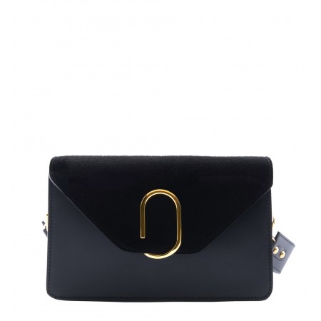 Leather and suede crossbody bag