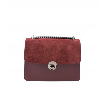 Leather and suede crossbody bag
