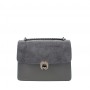 Leather and suede crossbody bag