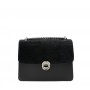 Leather and suede crossbody bag