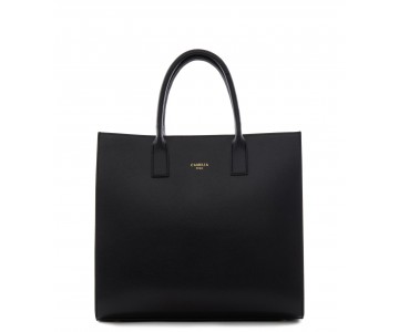 Grained leather tote bag