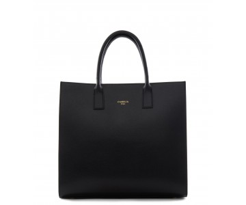 Grained leather tote bag