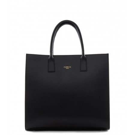 Grained leather tote bag