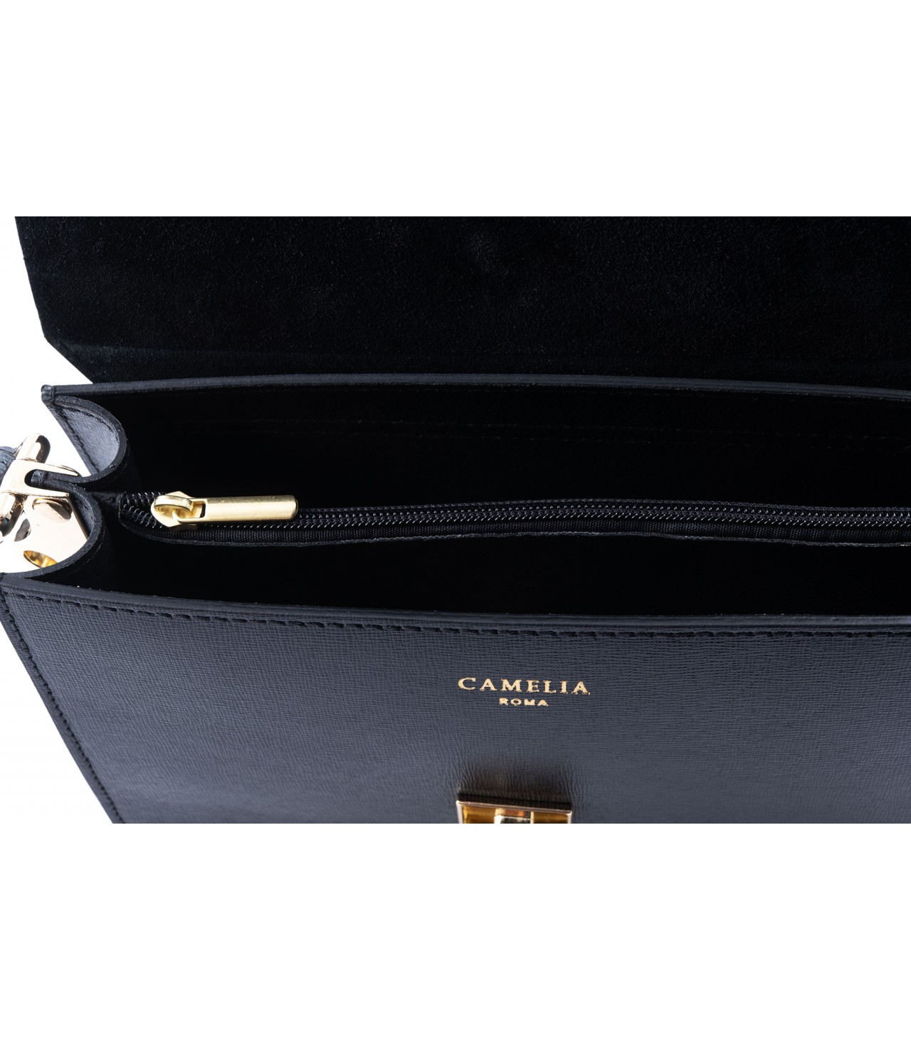 Camelia Roma - Your mini saffiano leather handbag in black