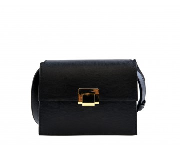 Grained leather shoulder bag