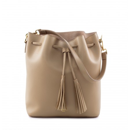 Grained Leather bucket bag