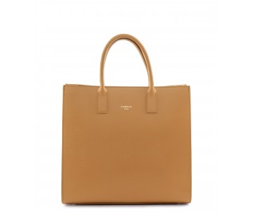 Grained leather tote bag