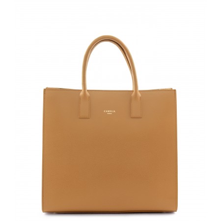 Grained leather tote bag