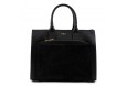 Saffiano and suede leather handbag