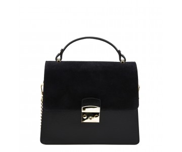 Saffiano Leather and suede handbag