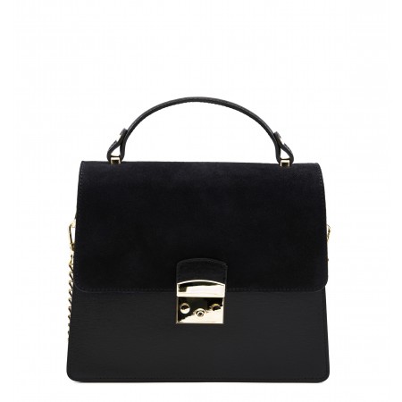 Saffiano Leather and suede handbag