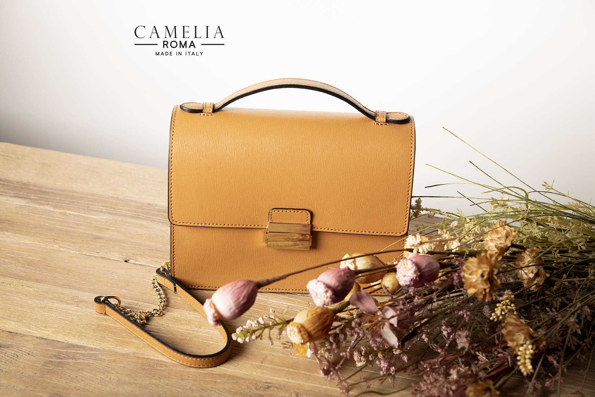 Saffiano Leather Crossbody bag - Camelia Roma